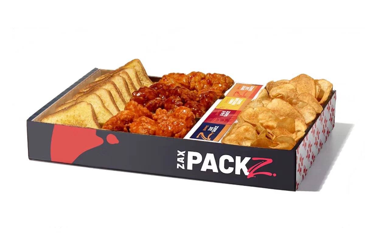 Discover Zaxby’s Menu Updated and Prices 2025! 61 Boneless Wings Zax Packz with Tater Chips