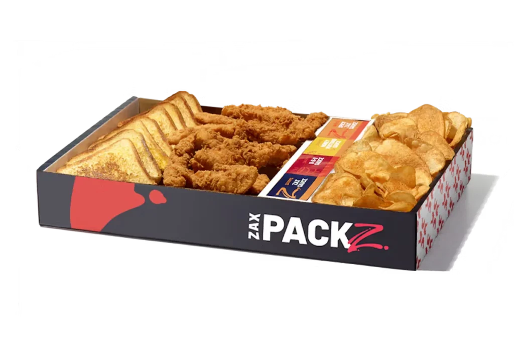Discover Zaxby’s Menu Updated and Prices 2025! 62 Chicken Fingerz™ & Tater Chips Zax Packz